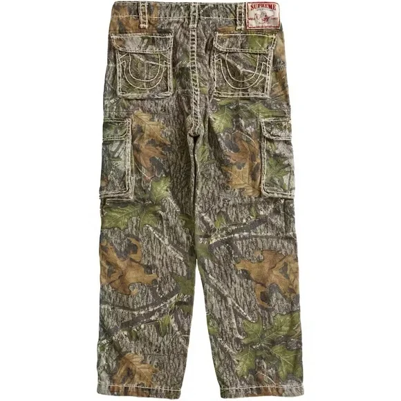 Supreme True Religion Denim Cargo Pant size 34 Mossy Oak Camo